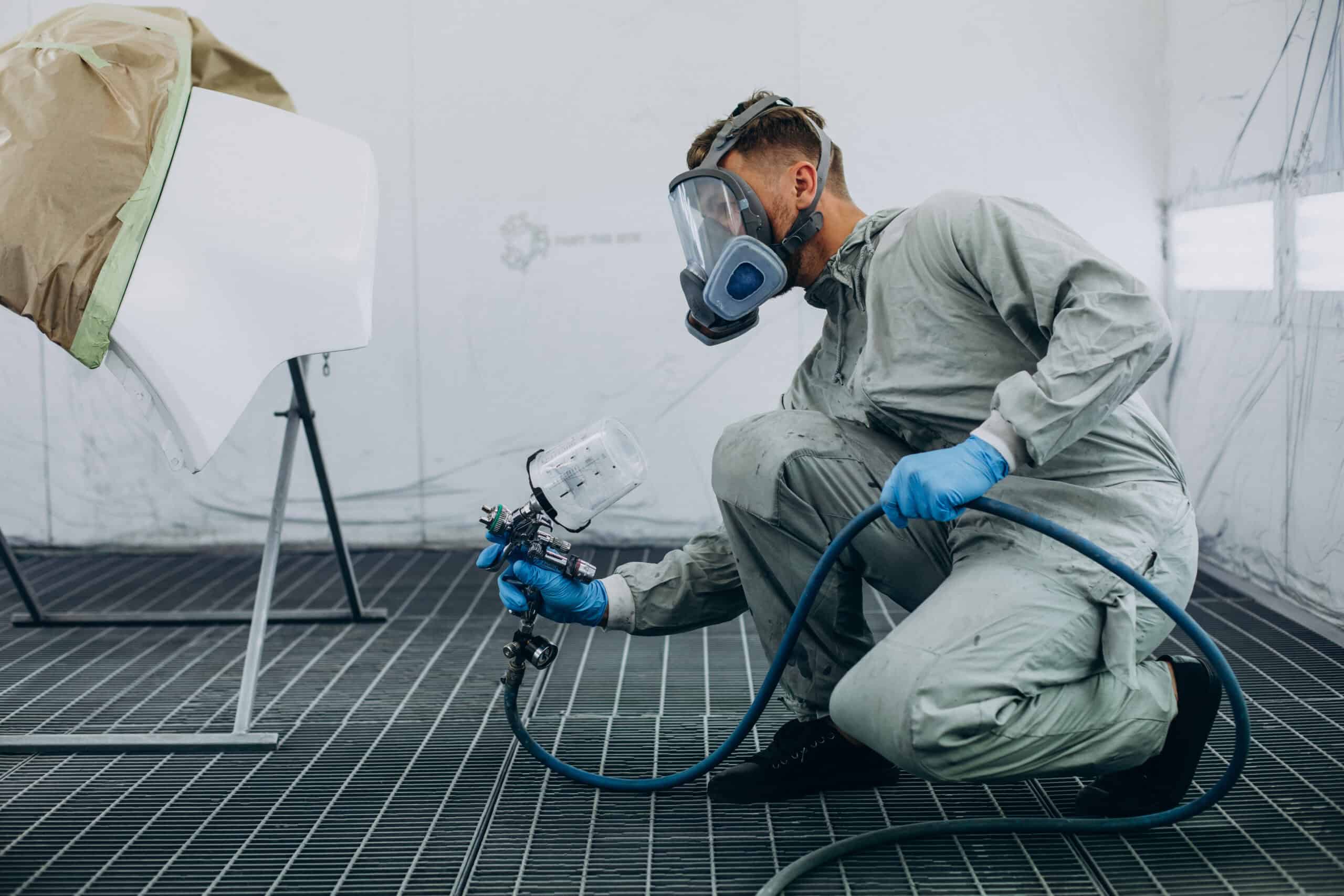 Industrial Painting preparation at Apex facility