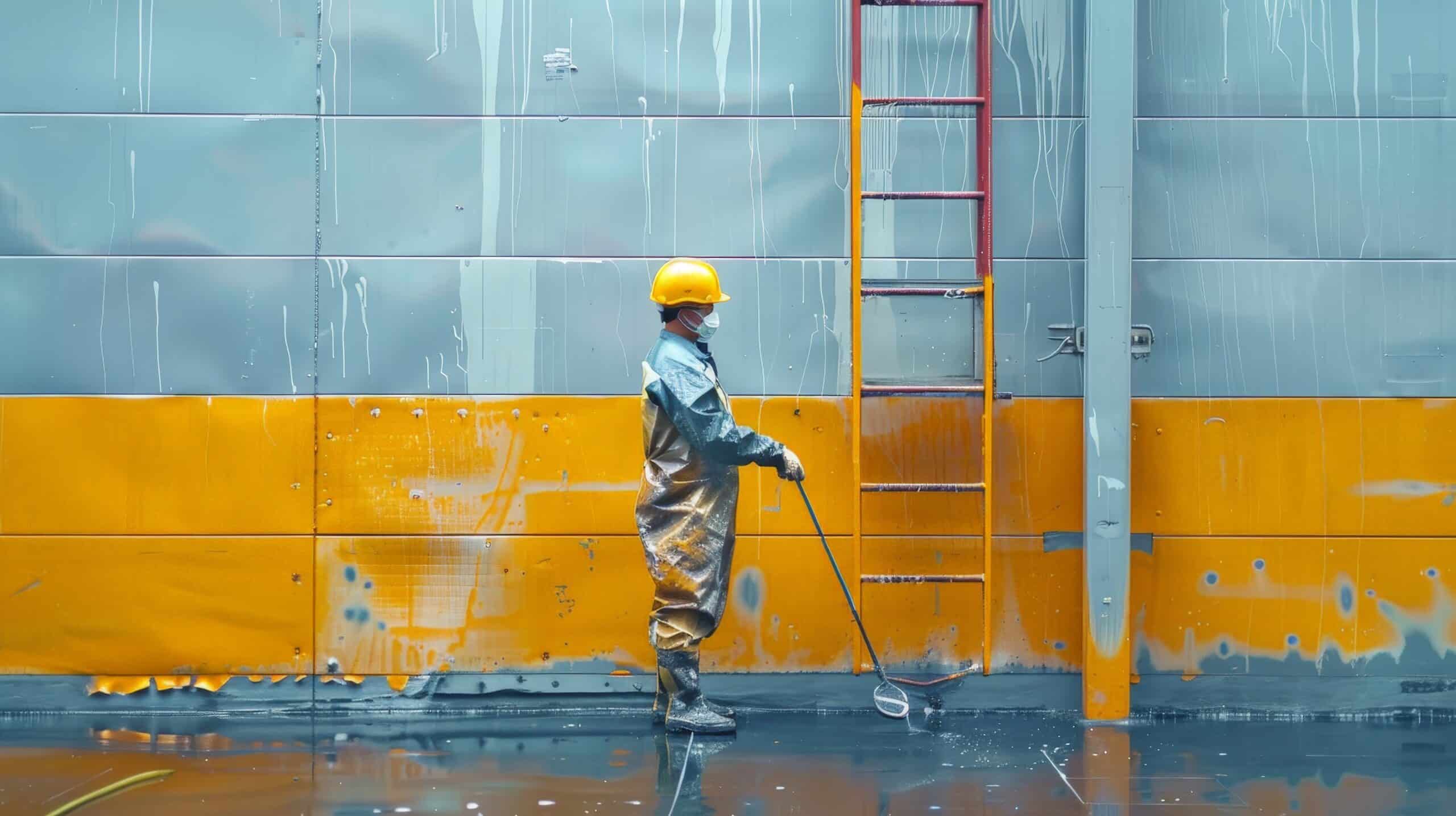 Commercial Painting preparation at Clayton facility